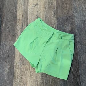 FOREVER 21 | Lime Green Dress Trouser Shorts Size Small